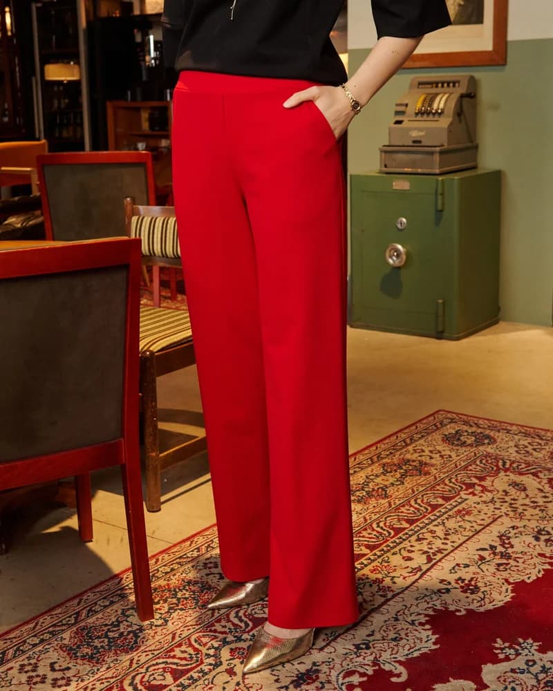 Bikses Sleeky Wide Chic — sarkana